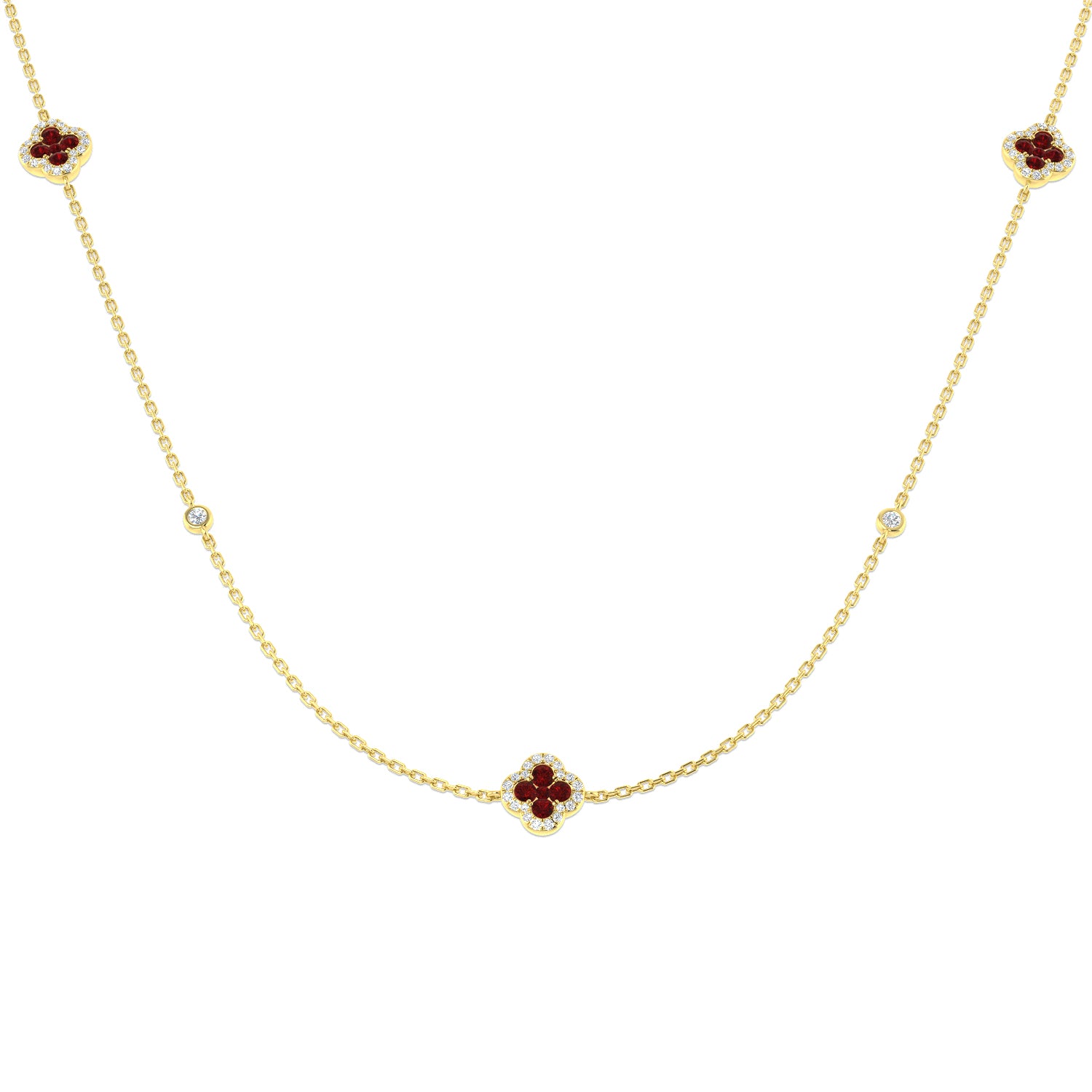 18ct Yellow Gold 2.59ct Ruby Necklace