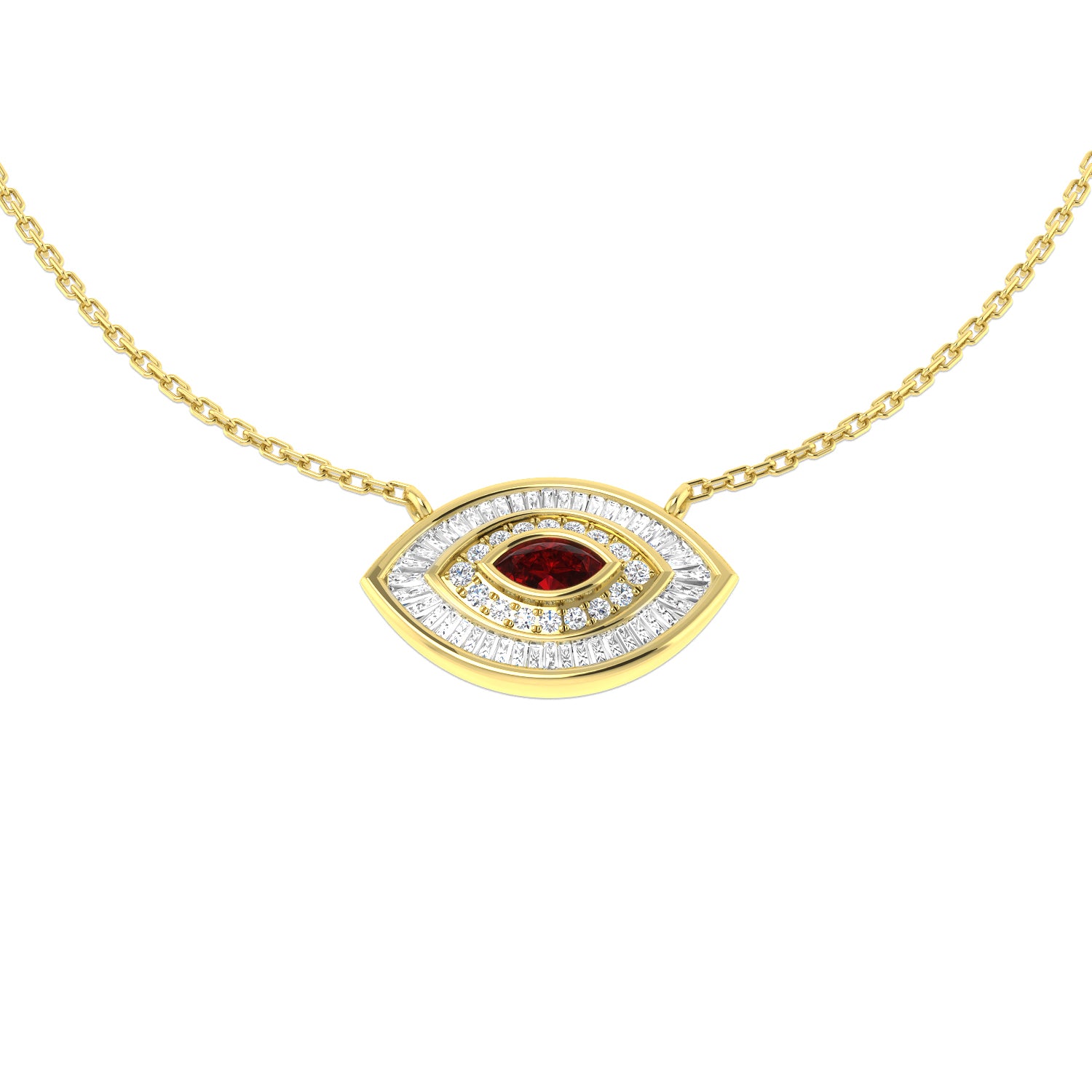 9ct Yellow Gold 0.56ct Ruby Necklace