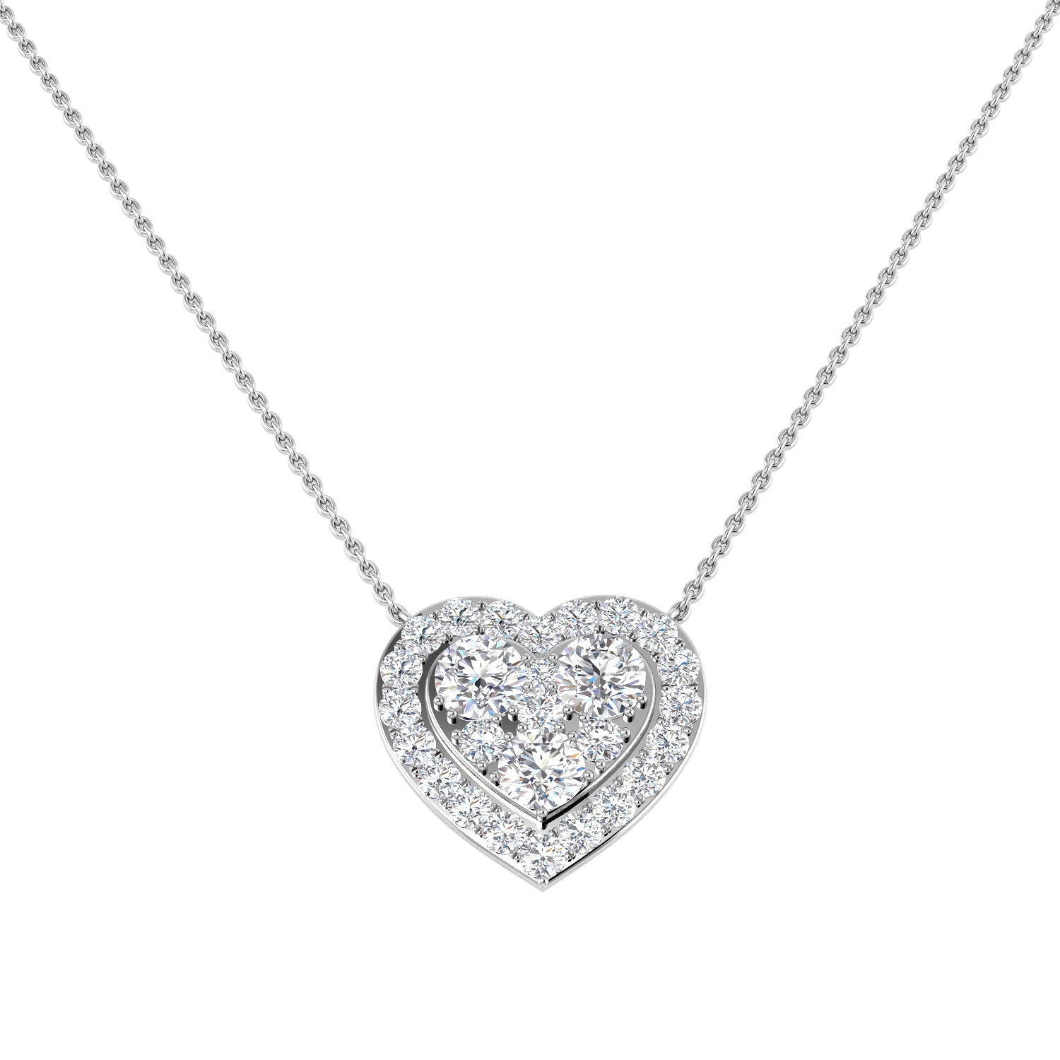 9ct White Gold 1.70ct Laboratory Grown CVD Necklace