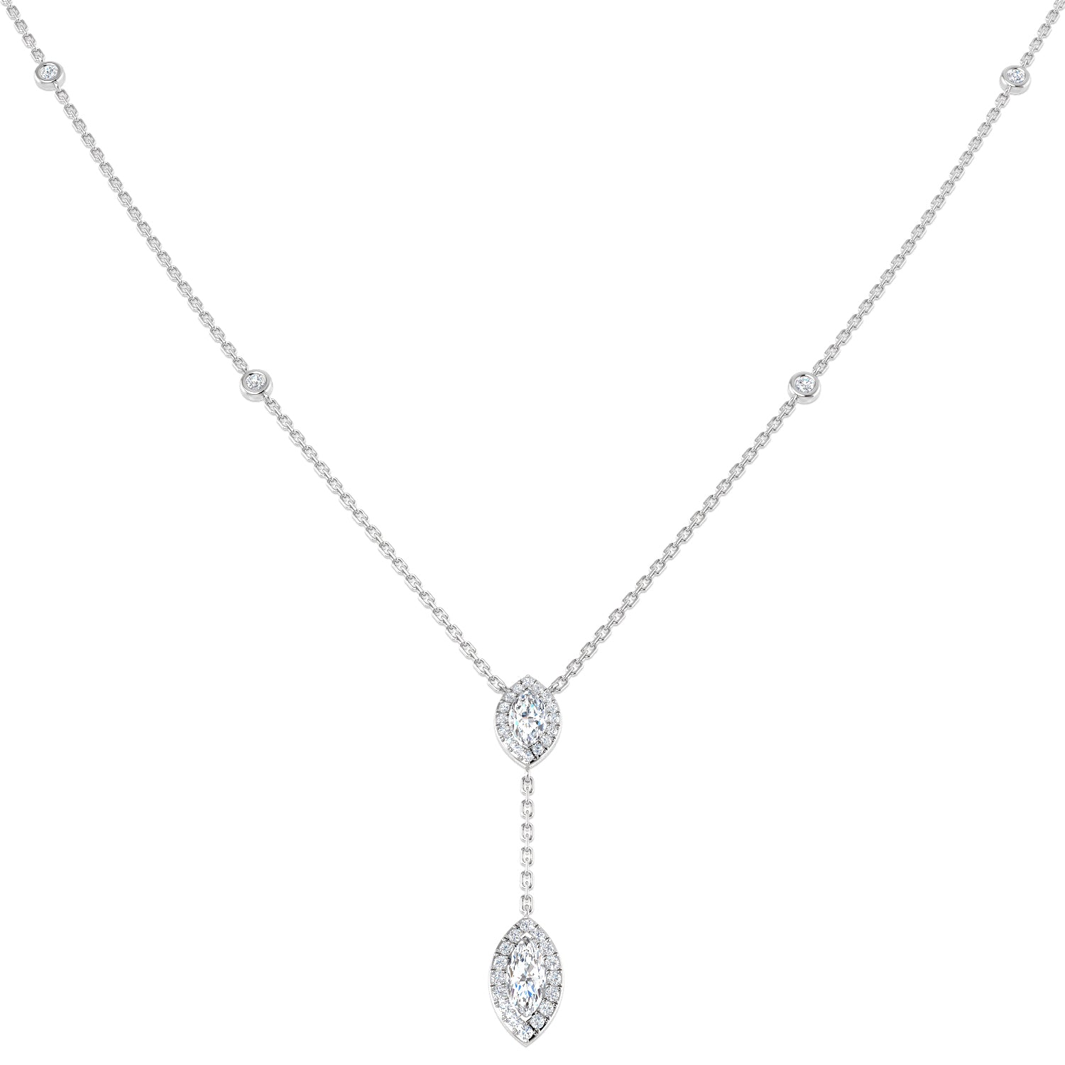 18ct White Gold 0.65ct G I2 Diamond Necklace