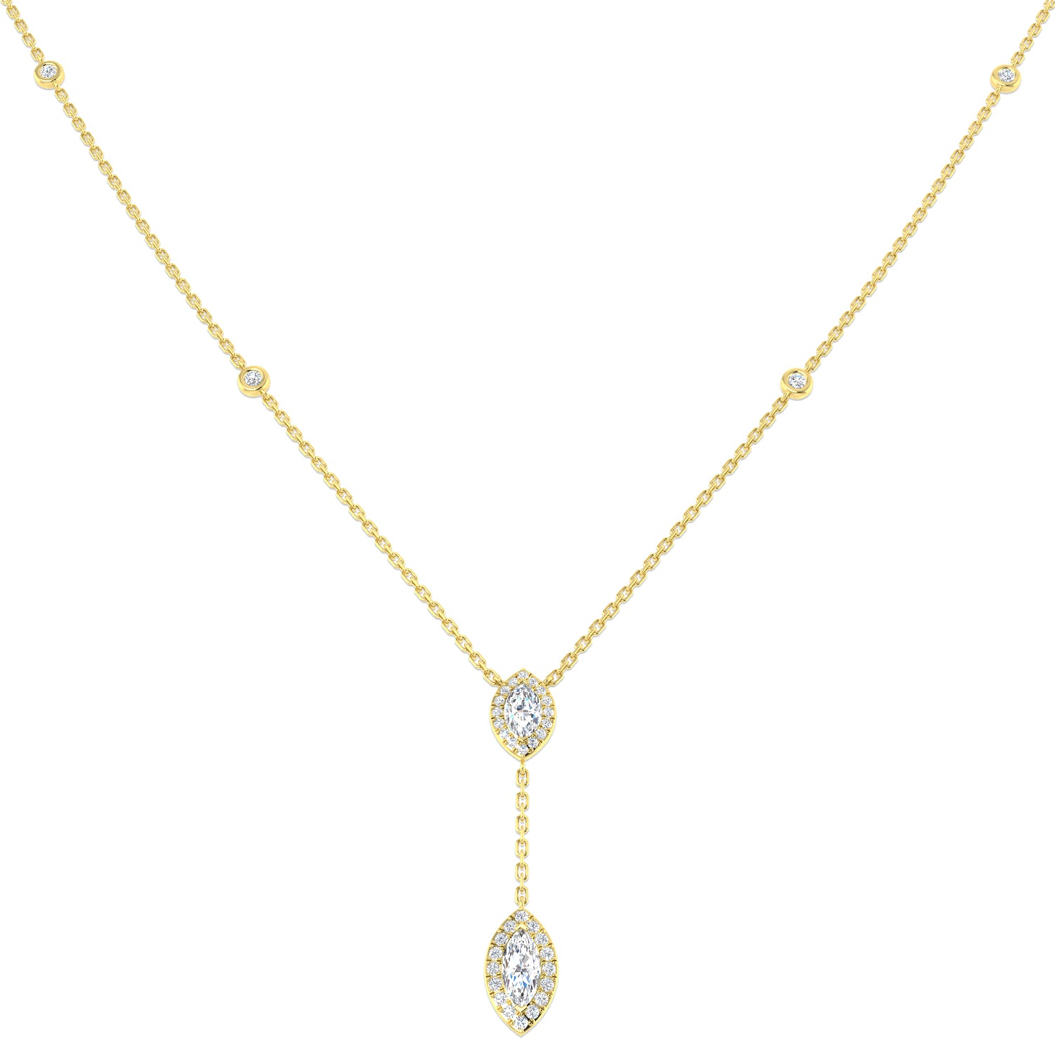 18ct Yellow Gold 0.86ct G I2 Diamond Necklace
