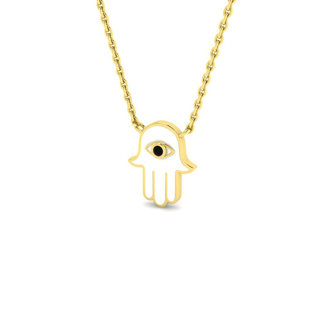 9ct Yellow Gold 0.08ct Black Diamond Necklace