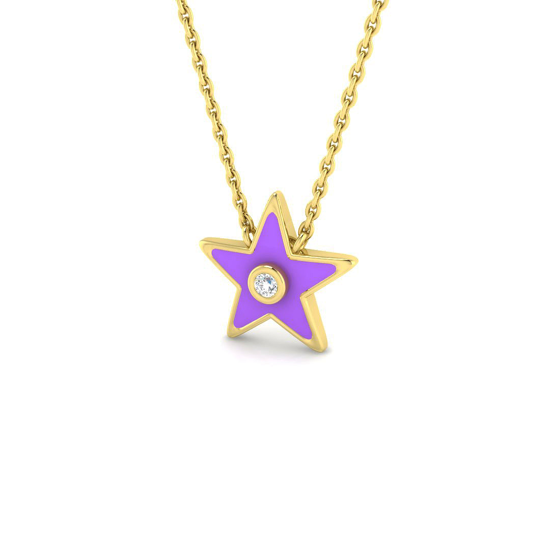 9ct Yellow Gold 0.08ct G SI2 Diamond Necklace