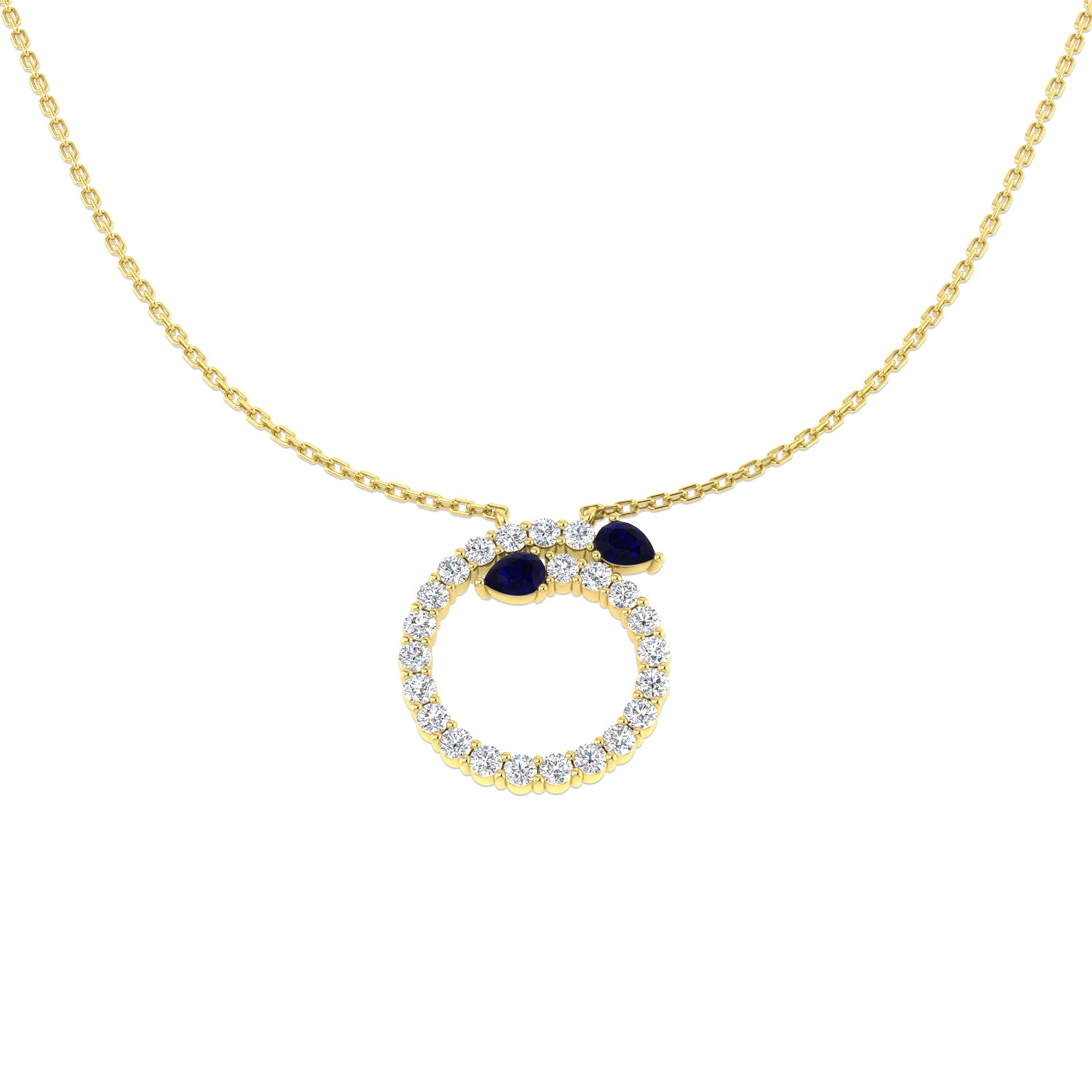 18ct Yellow Gold 1.04ct Blue Sapphire Necklace