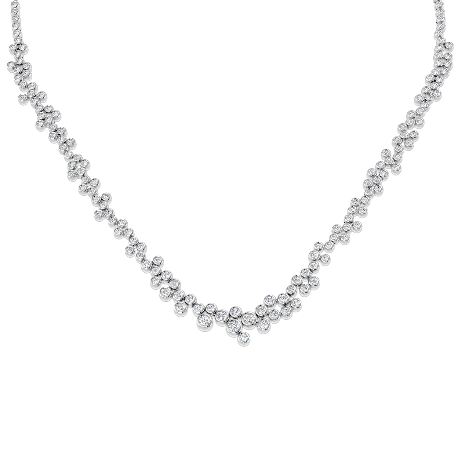 9ct White Gold 7.62ct Laboratory Grown CVD Necklace