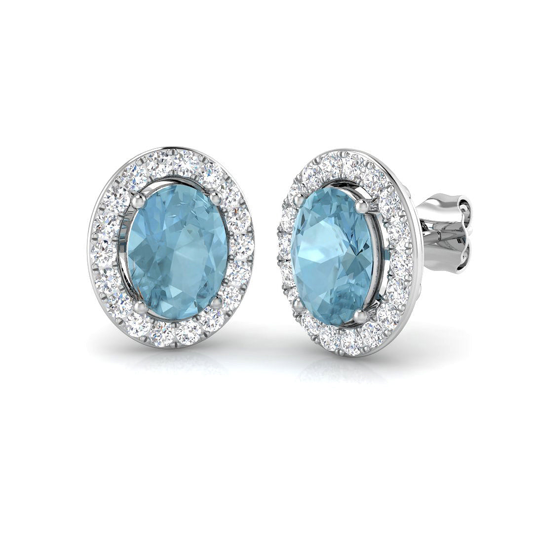 18ct White Gold 2.50ct Aquamarine Earrings