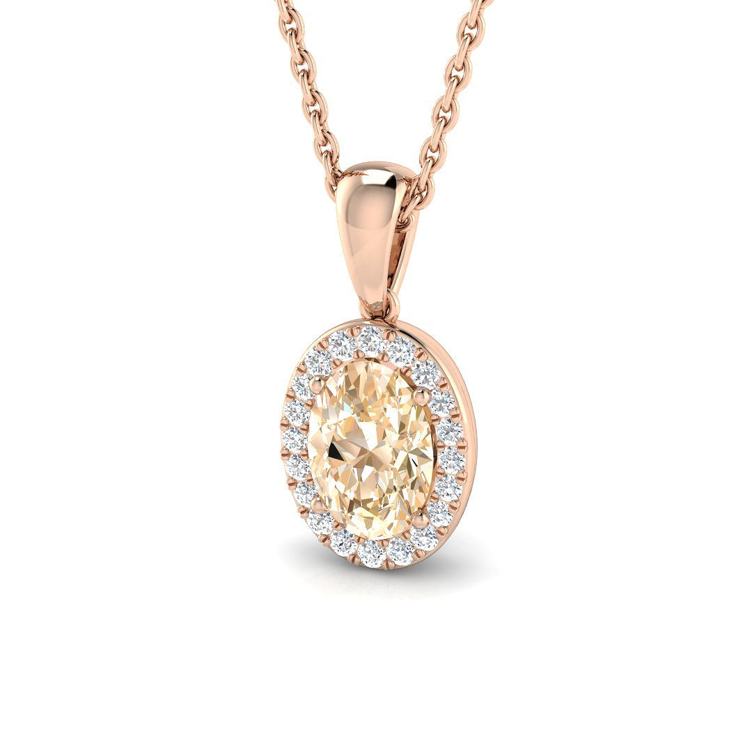 18ct Rose Gold 0.88ct Morganite Pendant