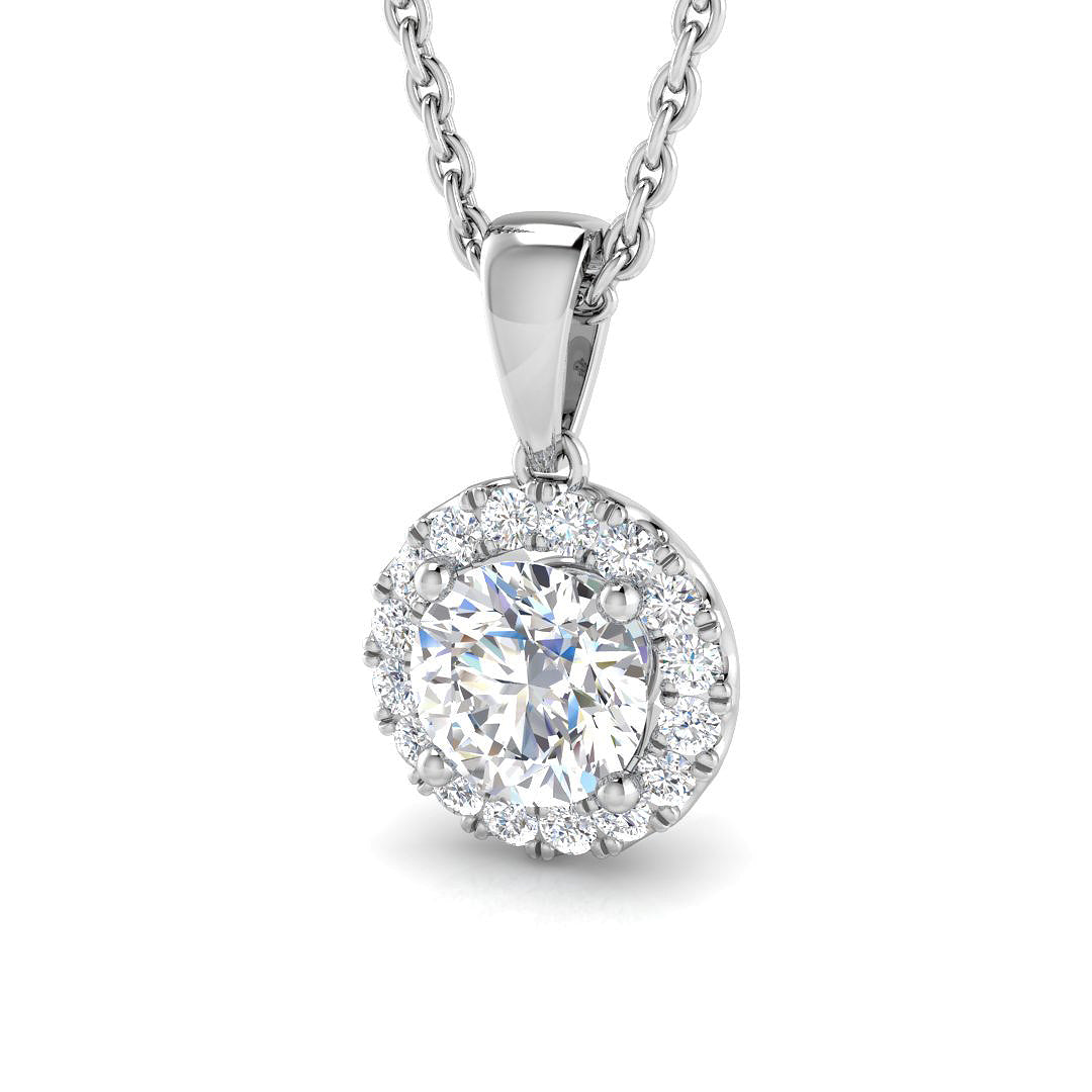 18ct White Gold 0.63ct G SI2 Diamond Pendant