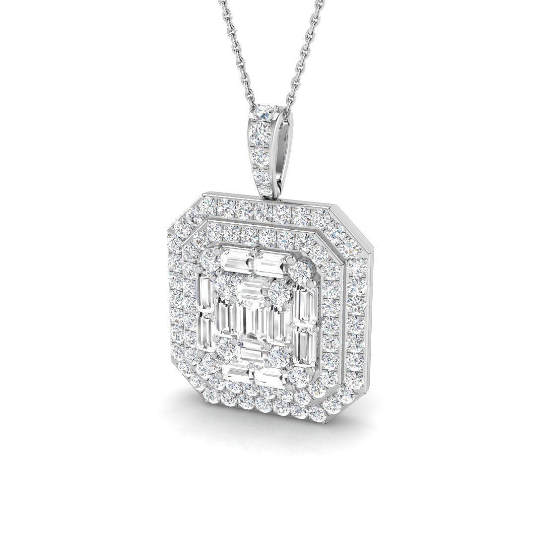 18ct White Gold 3.09ct G SI2 Diamond Pendant