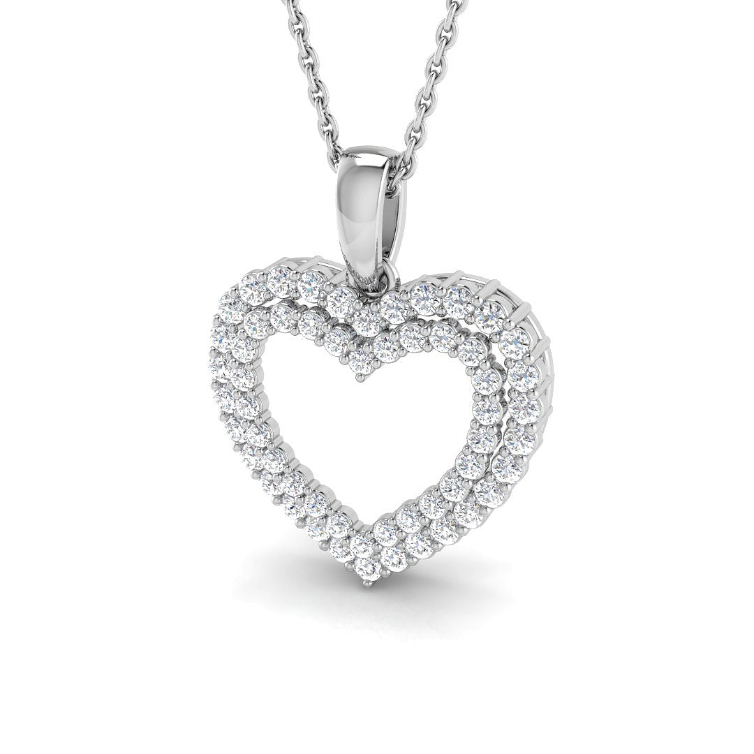18ct White Gold 0.64ct G SI2 Diamond Pendant