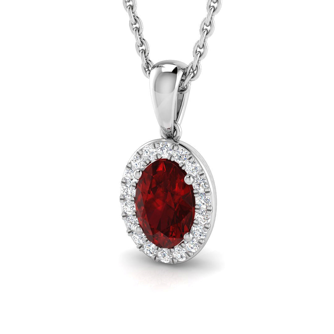 9ct White Gold 0.51ct Ruby Pendant