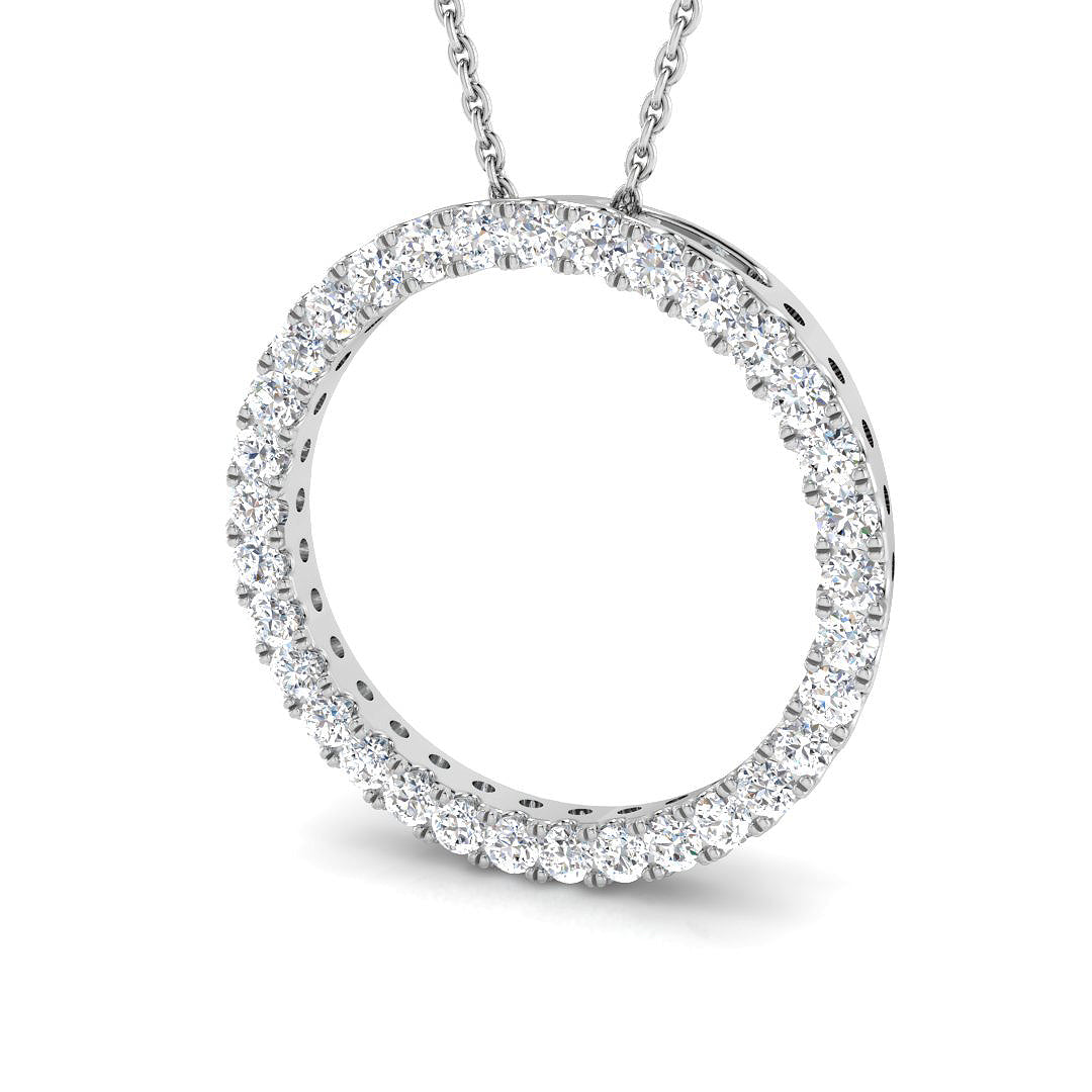 9ct White Gold 0.76ct Laboratory Grown CVD Pendant