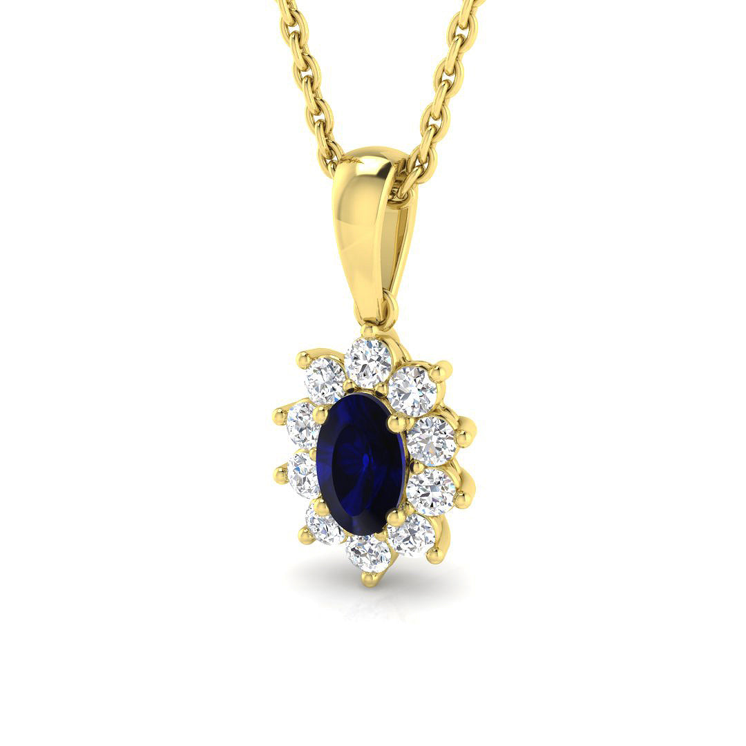 18ct Yellow Gold 0.52ct Blue Sapphire Pendant
