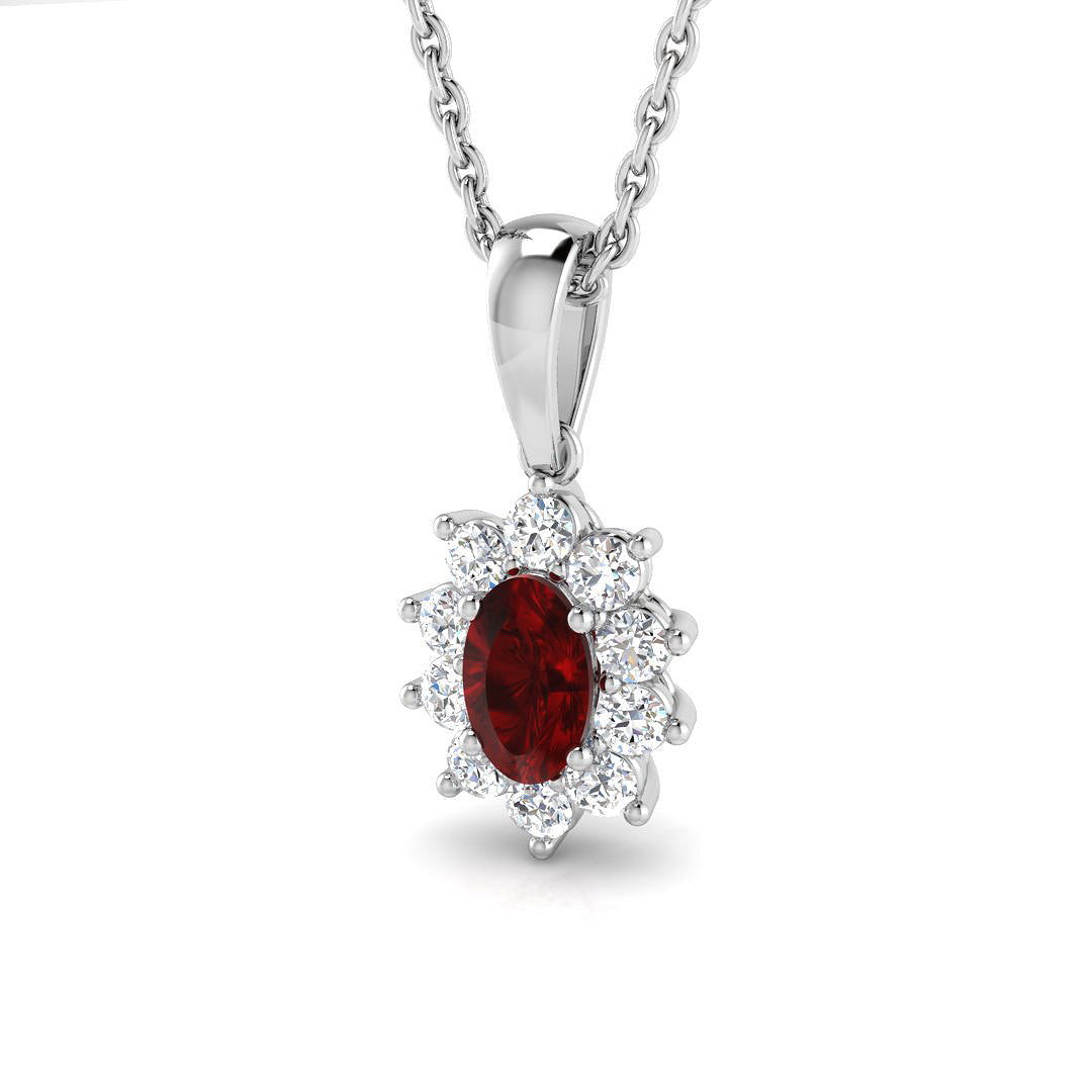 18ct White Gold 0.50ct Ruby Pendant