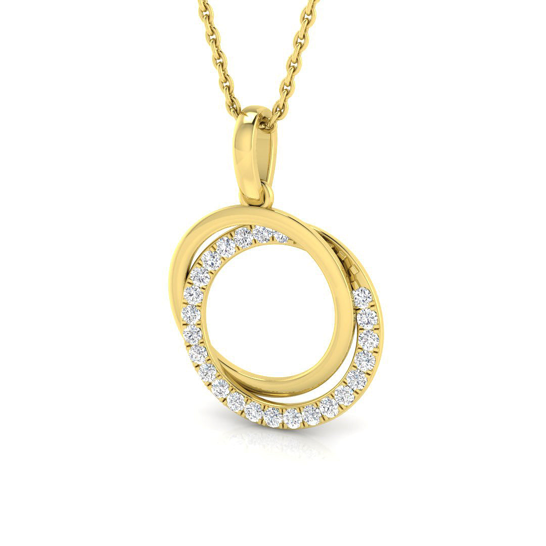 9ct Yellow Gold 0.22ct Laboratory Grown CVD Pendant