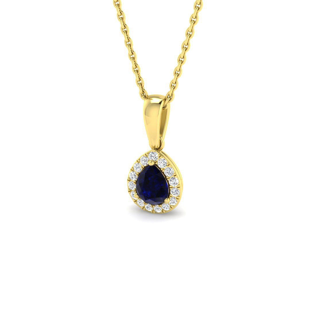 9ct Yellow Gold 0.52ct Blue Sapphire Pendant