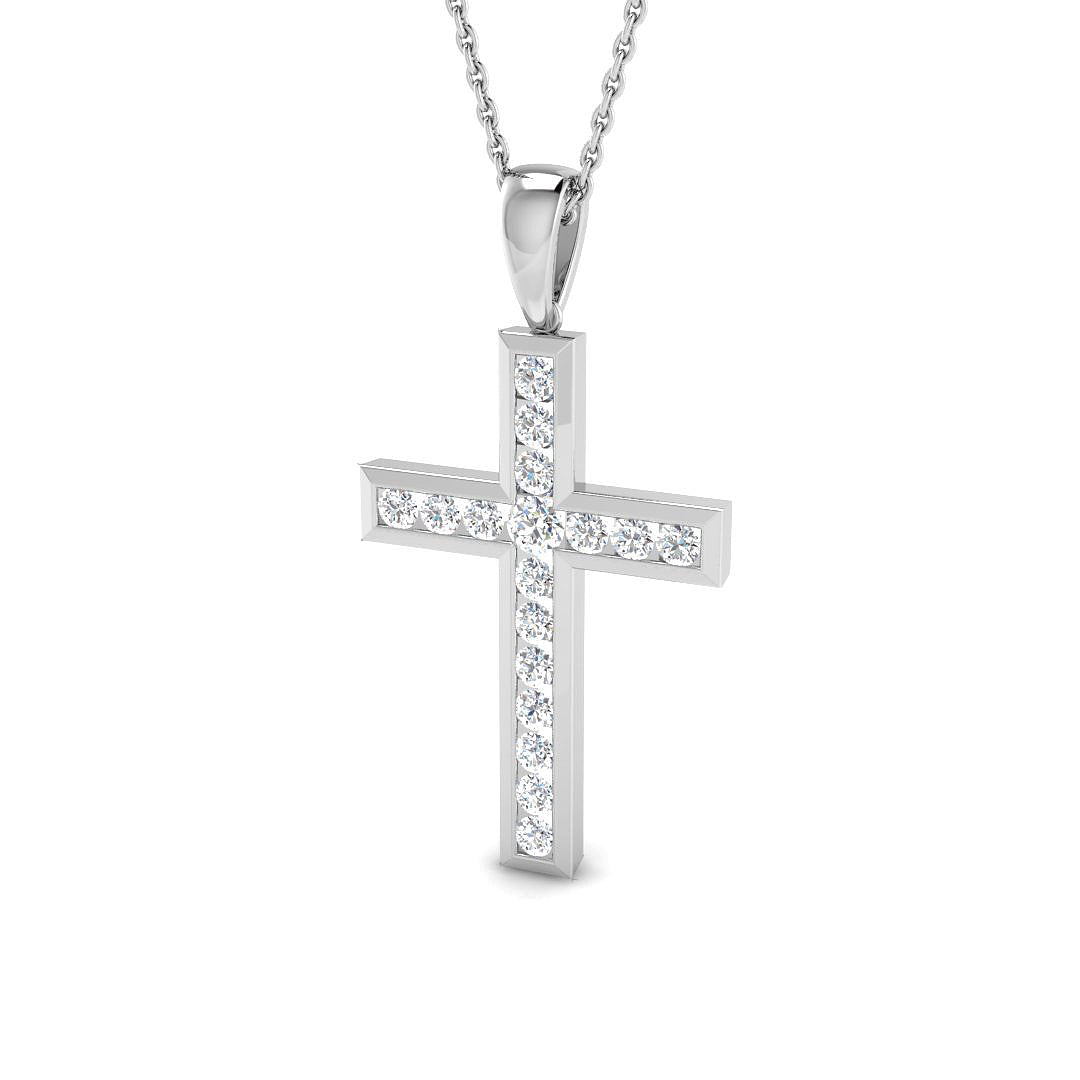 9ct White Gold 0.49ct Laboratory Grown CVD Pendant
