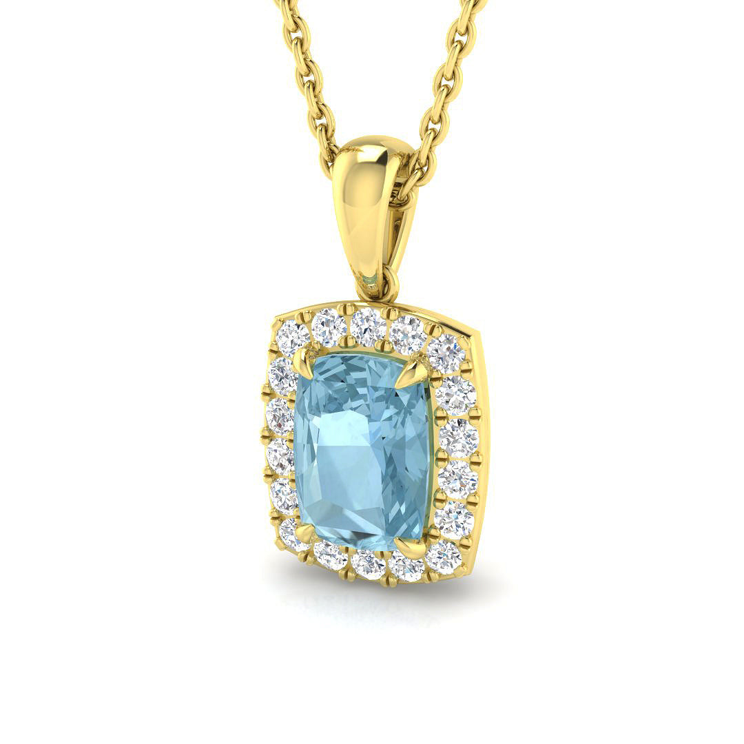 9ct Yellow Gold 0.97ct Aquamarine Pendant