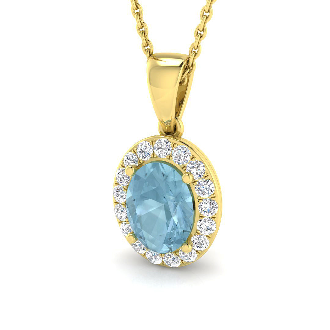 9ct Yellow Gold 1.22ct Aquamarine Pendant