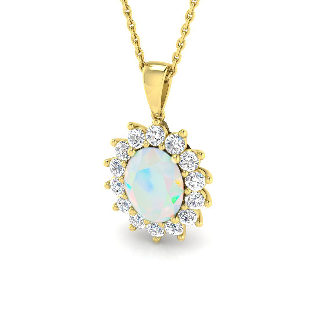 9ct Yellow Gold 1.25ct Opal Pendant
