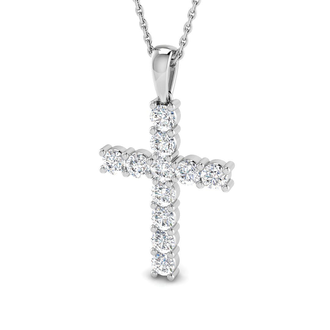 9ct White Gold 1.01ct Laboratory Grown CVD Pendant