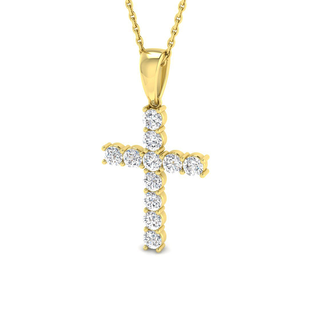 9ct Yellow Gold 0.74ct G I1 Diamond Pendant