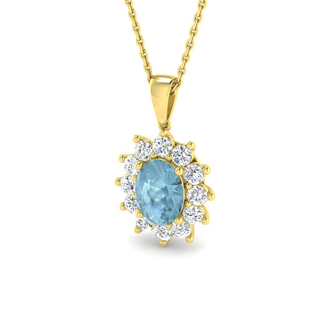 18ct Yellow Gold 1.58ct Aquamarine Pendant