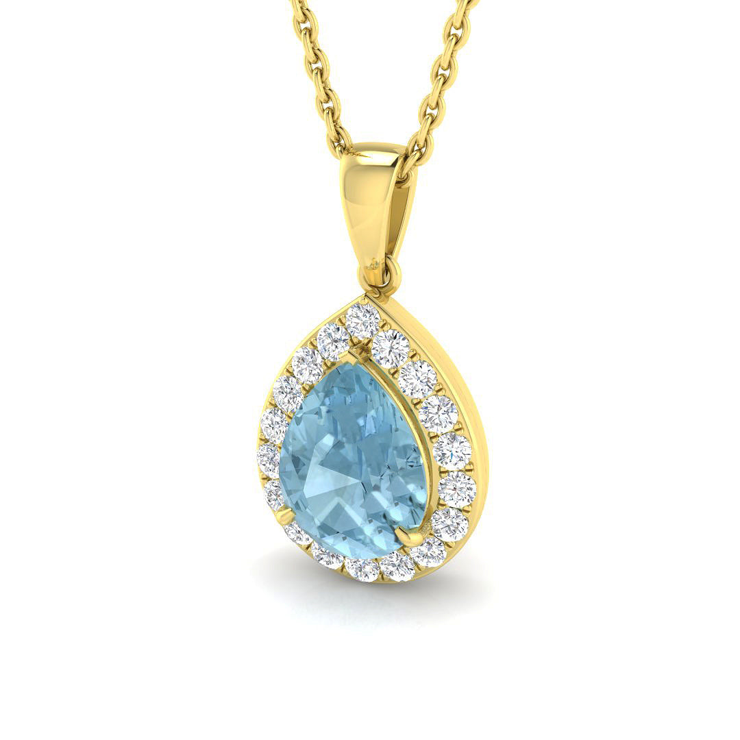 9ct Yellow Gold 1.03ct Aquamarine Pendant