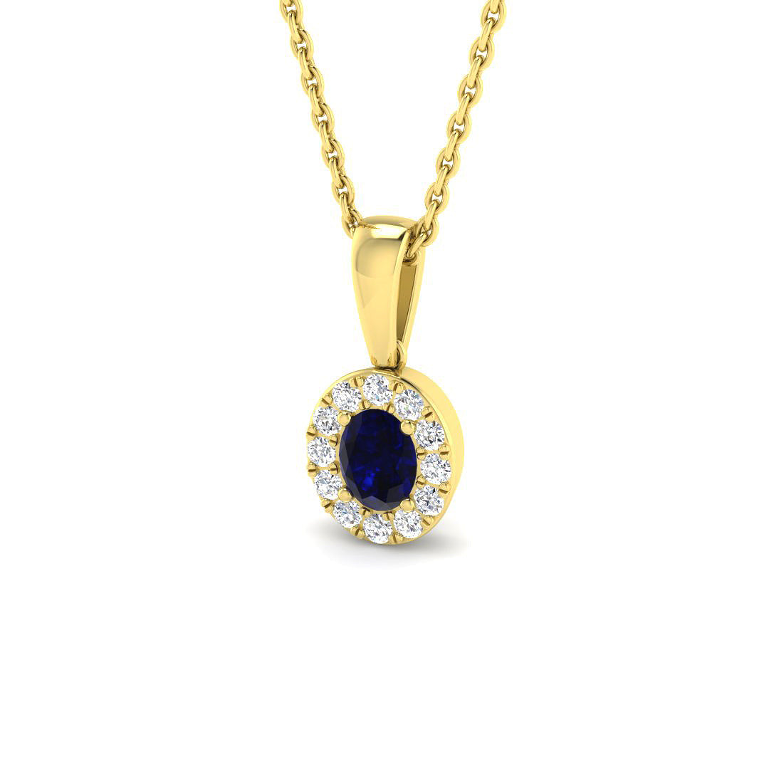 9ct Yellow Gold 0.52ct Blue Sapphire Pendant