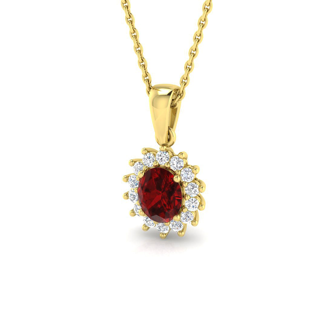 9ct Yellow Gold 0.93ct Ruby Pendant