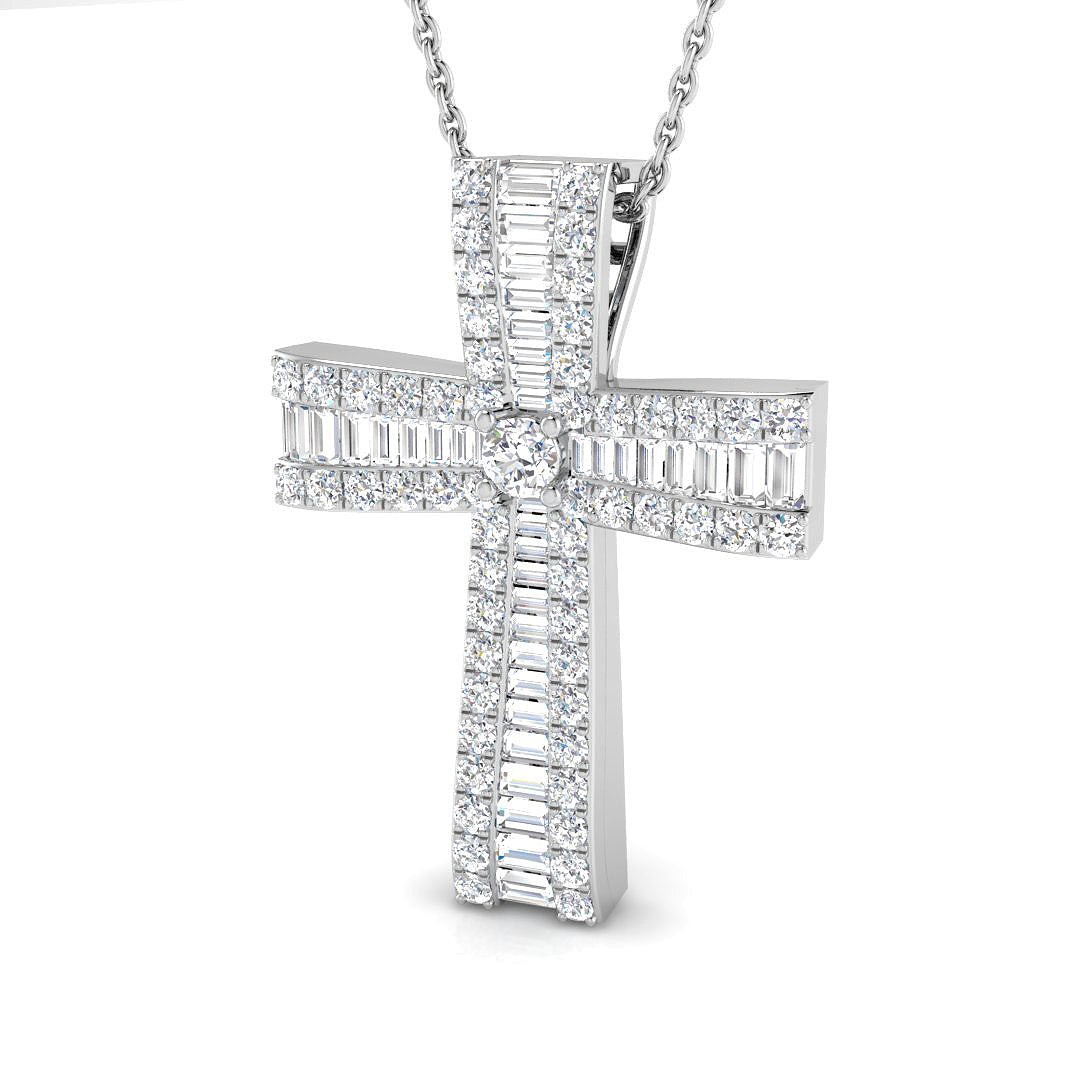 9ct White Gold 0.96ct G SI2 Diamond Pendant
