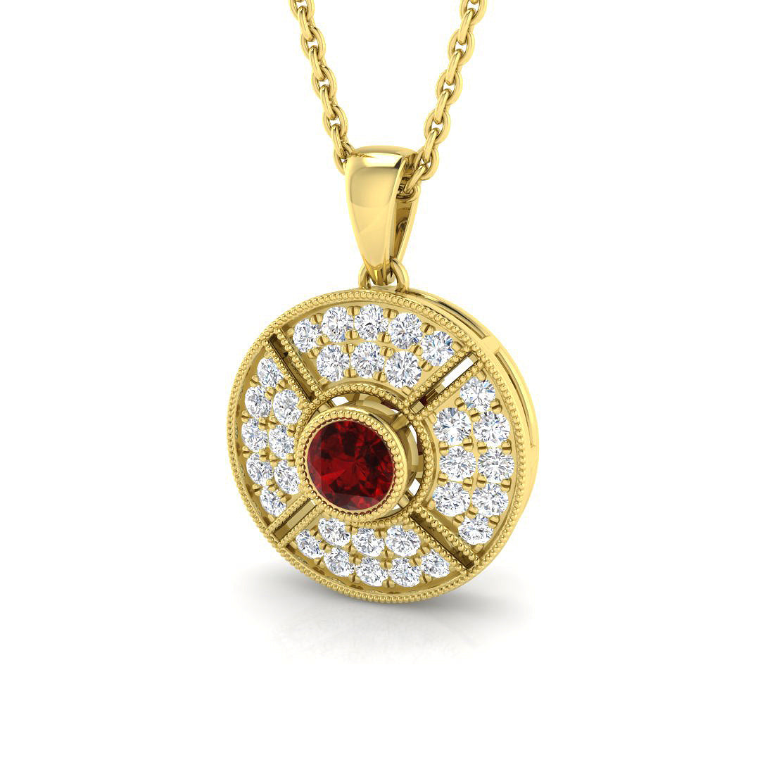 18ct Yellow Gold 0.55ct Ruby Pendant