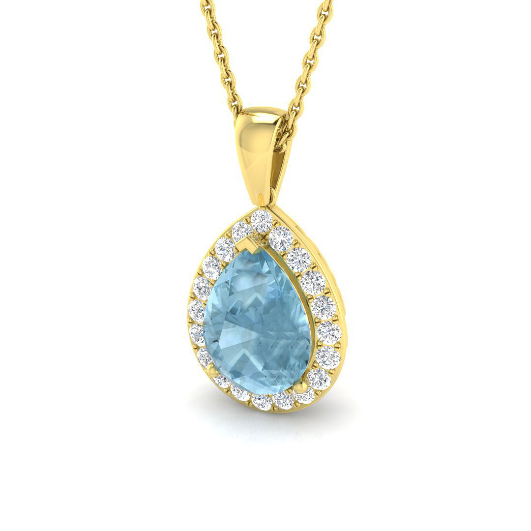9ct Yellow Gold 2.13ct Aquamarine Pendant