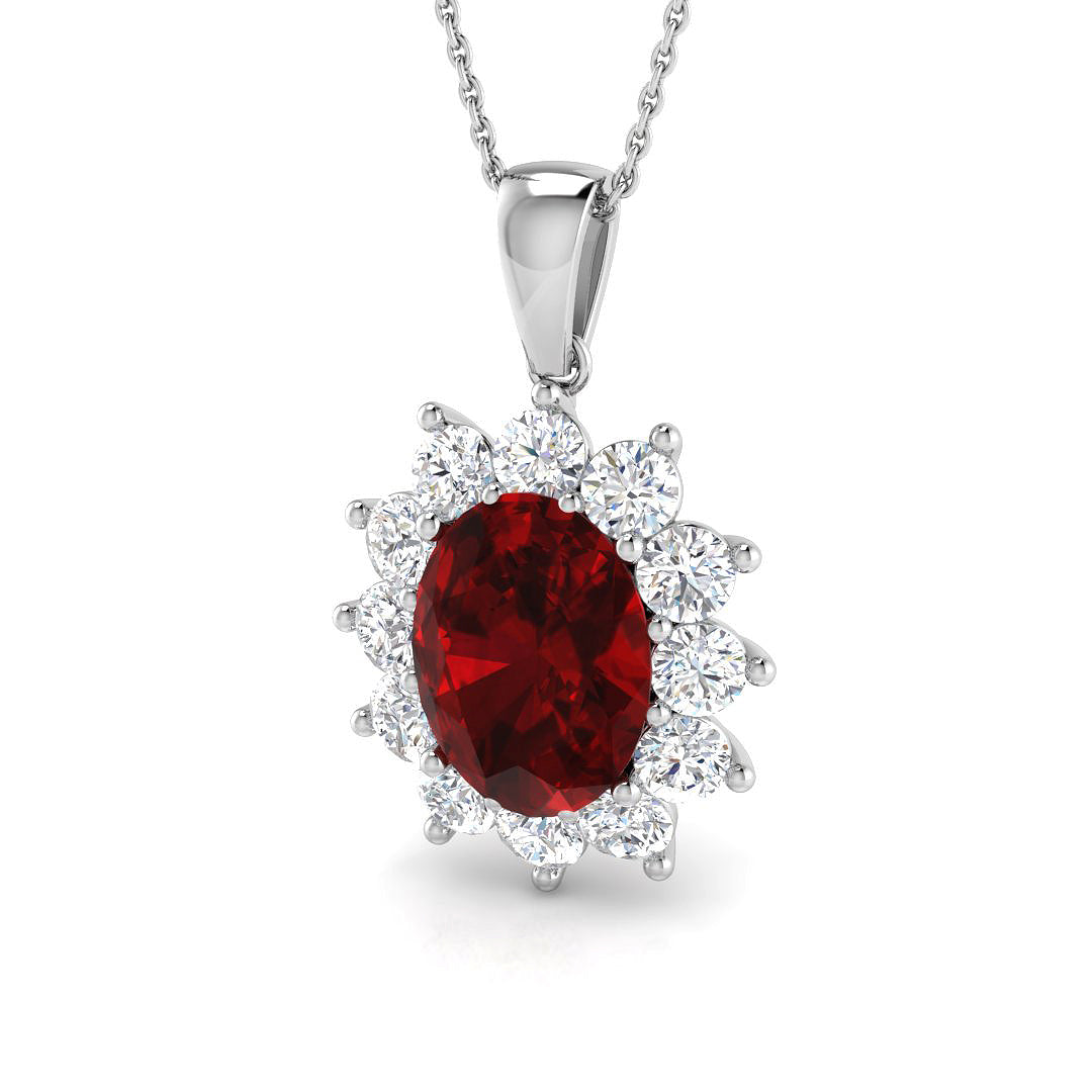 18ct White Gold 7.42ct Ruby Pendant