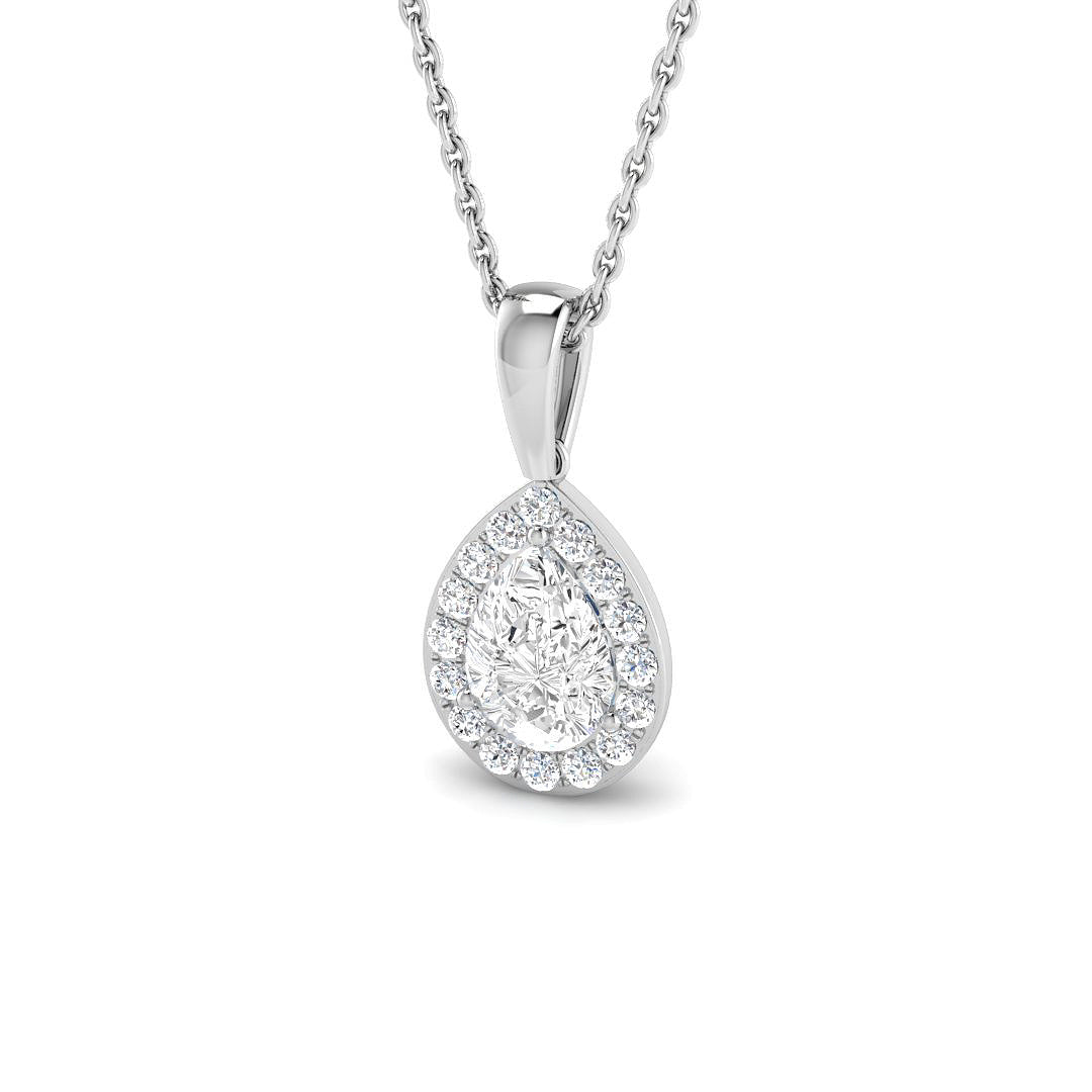 9ct White Gold 0.74ct Laboratory Grown CVD Pendant