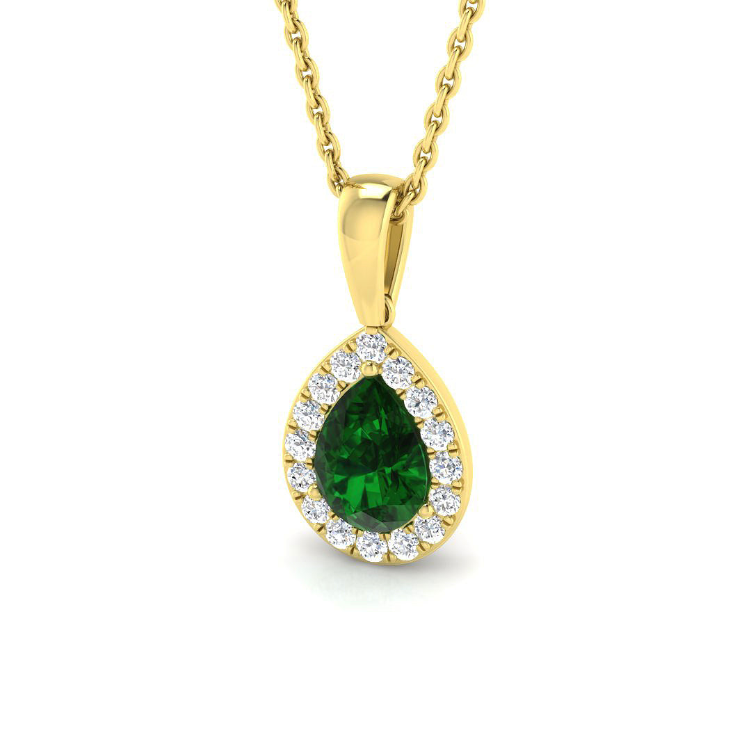 9ct Yellow Gold 0.72ct Emerald Pendant