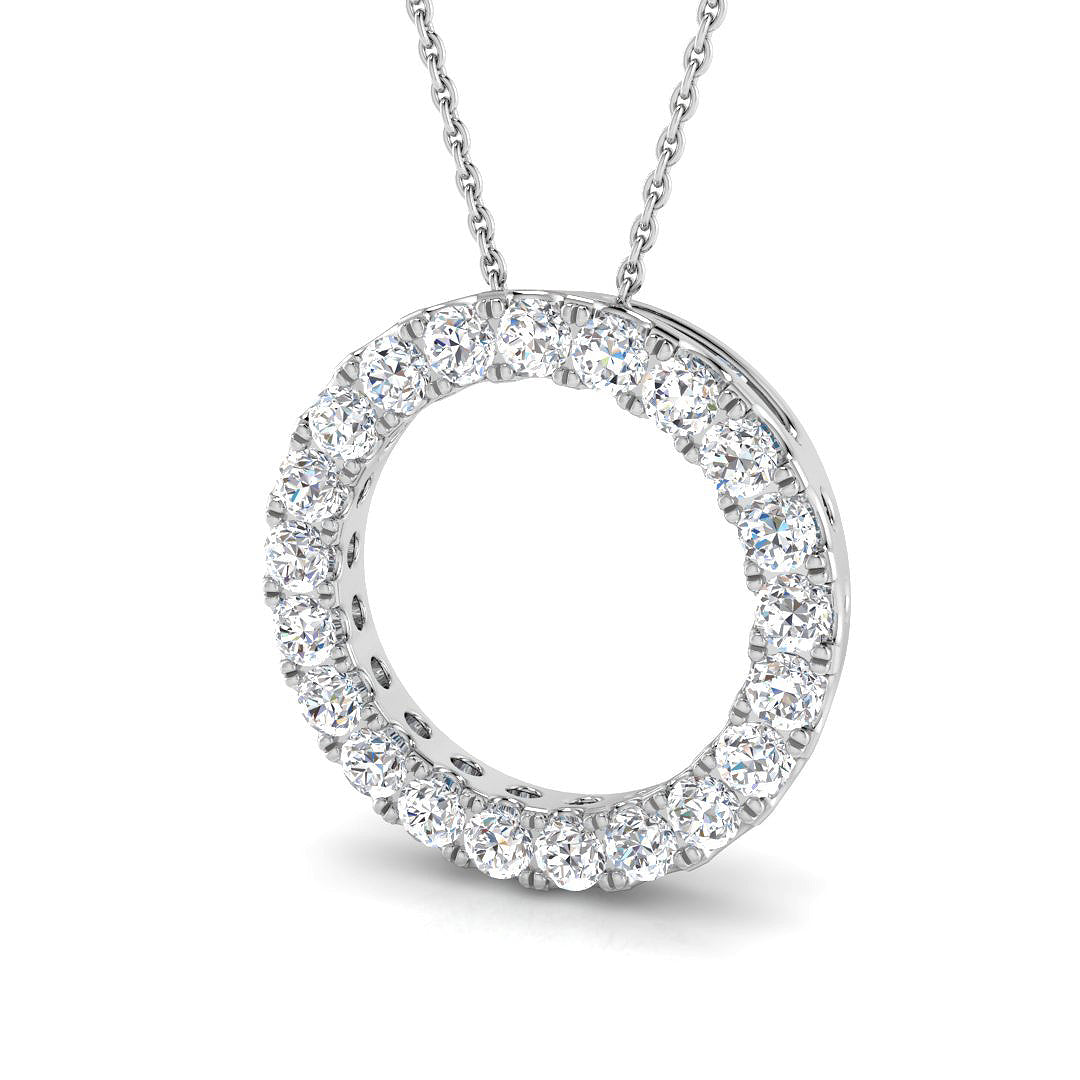 18ct White Gold 1.48ct G SI2 Diamond Pendant