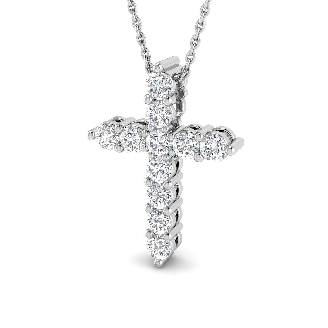 9ct White Gold 0.74ct G I1 Diamond Pendant