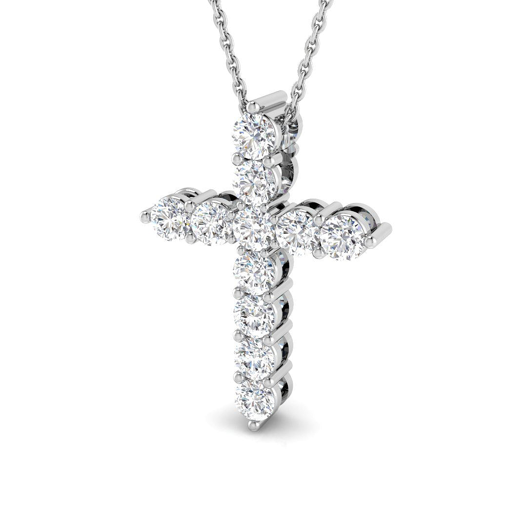 9ct White Gold 0.99ct Laboratory Grown CVD Pendant