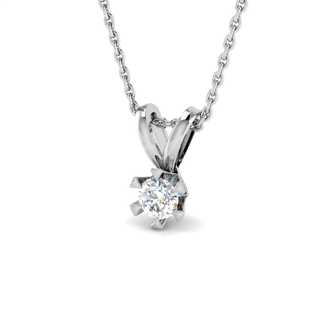 14ct White Gold 0.20ct G SI1 Diamond Pendant