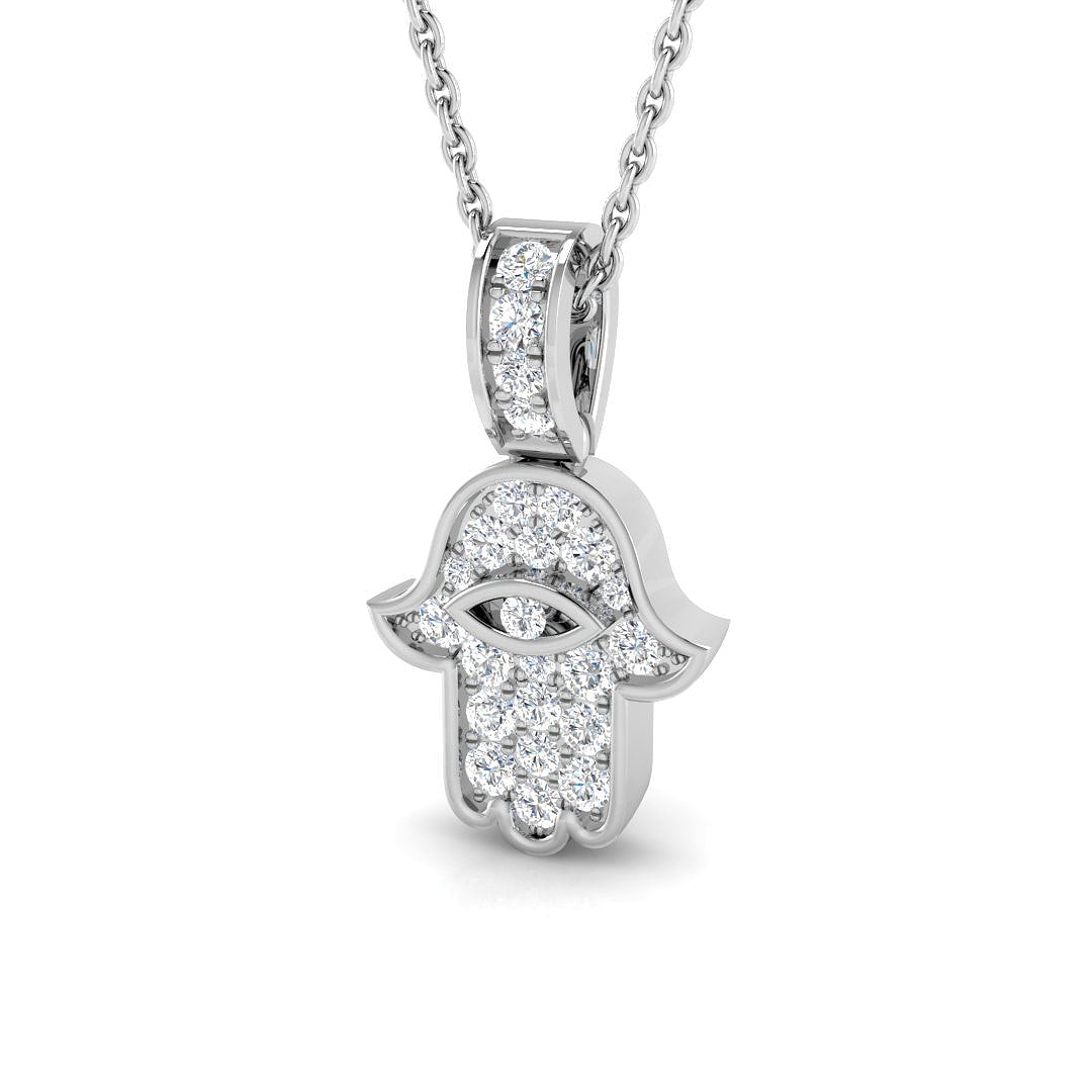 9ct White Gold 0.23ct Laboratory Grown CVD Pendant