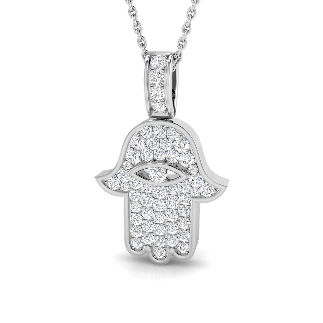 9ct White Gold 0.59ct Laboratory Grown CVD Pendant