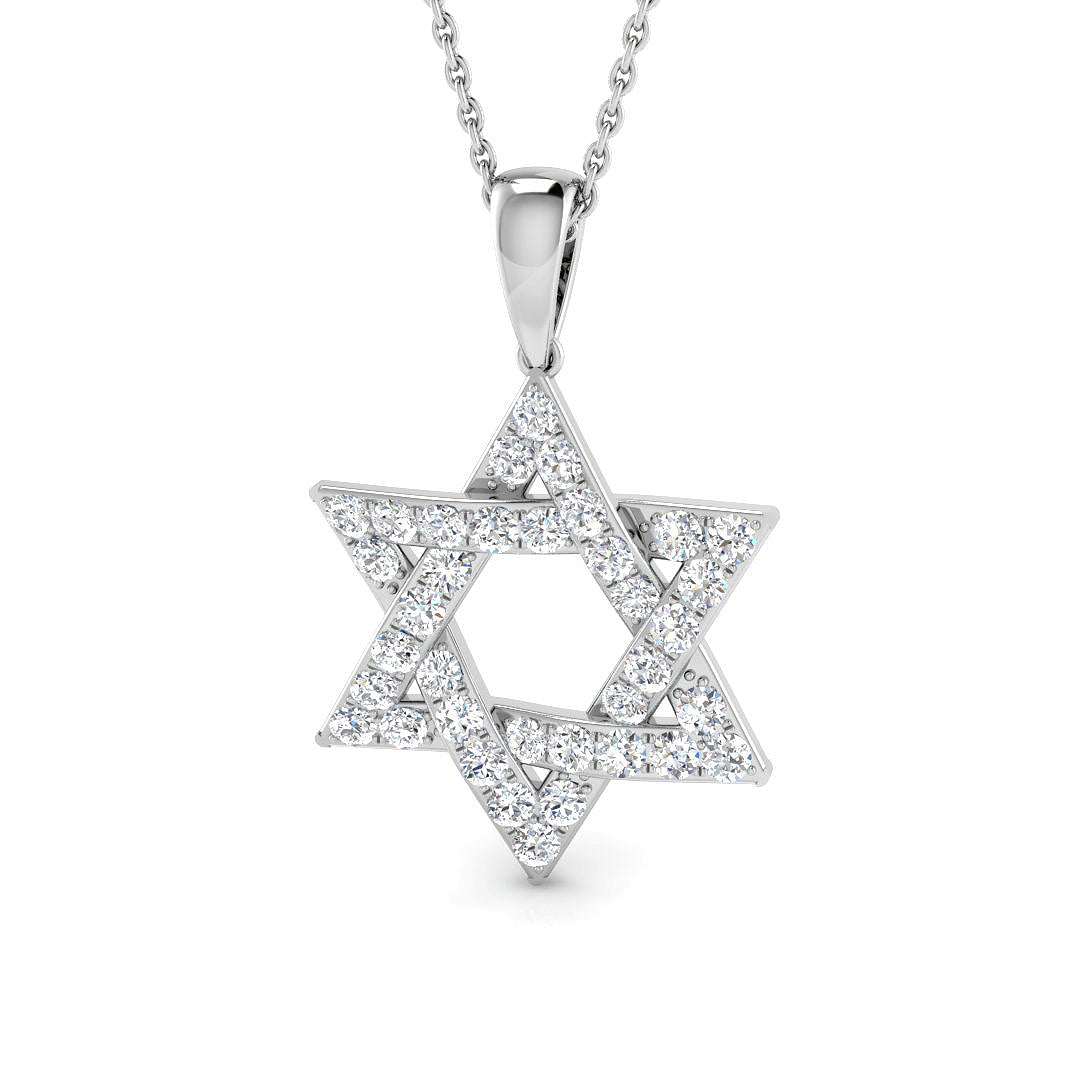 9ct White Gold 0.67ct Laboratory Grown CVD Pendant