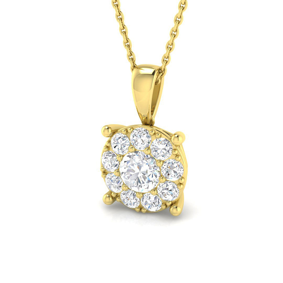 9ct Yellow Gold 0.94ct Laboratory Grown CVD Pendant