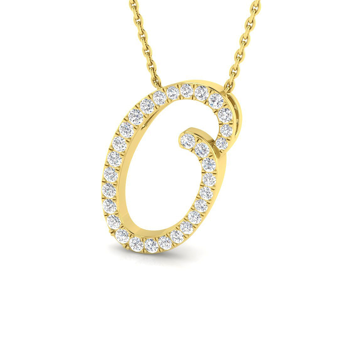 9ct Yellow Gold 0.38ct G SI2 Diamond Pendant