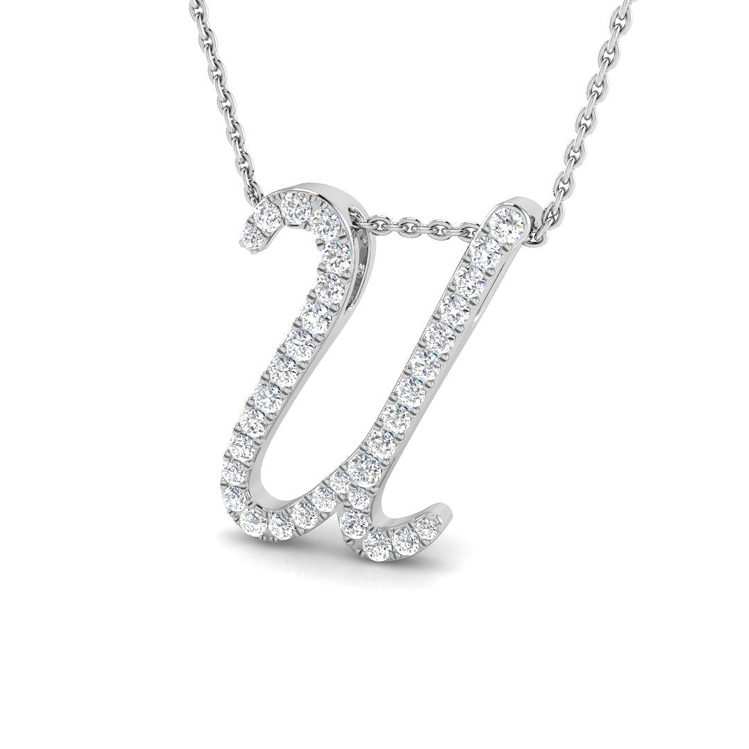 9ct White Gold 0.37ct G SI2 Diamond Pendant