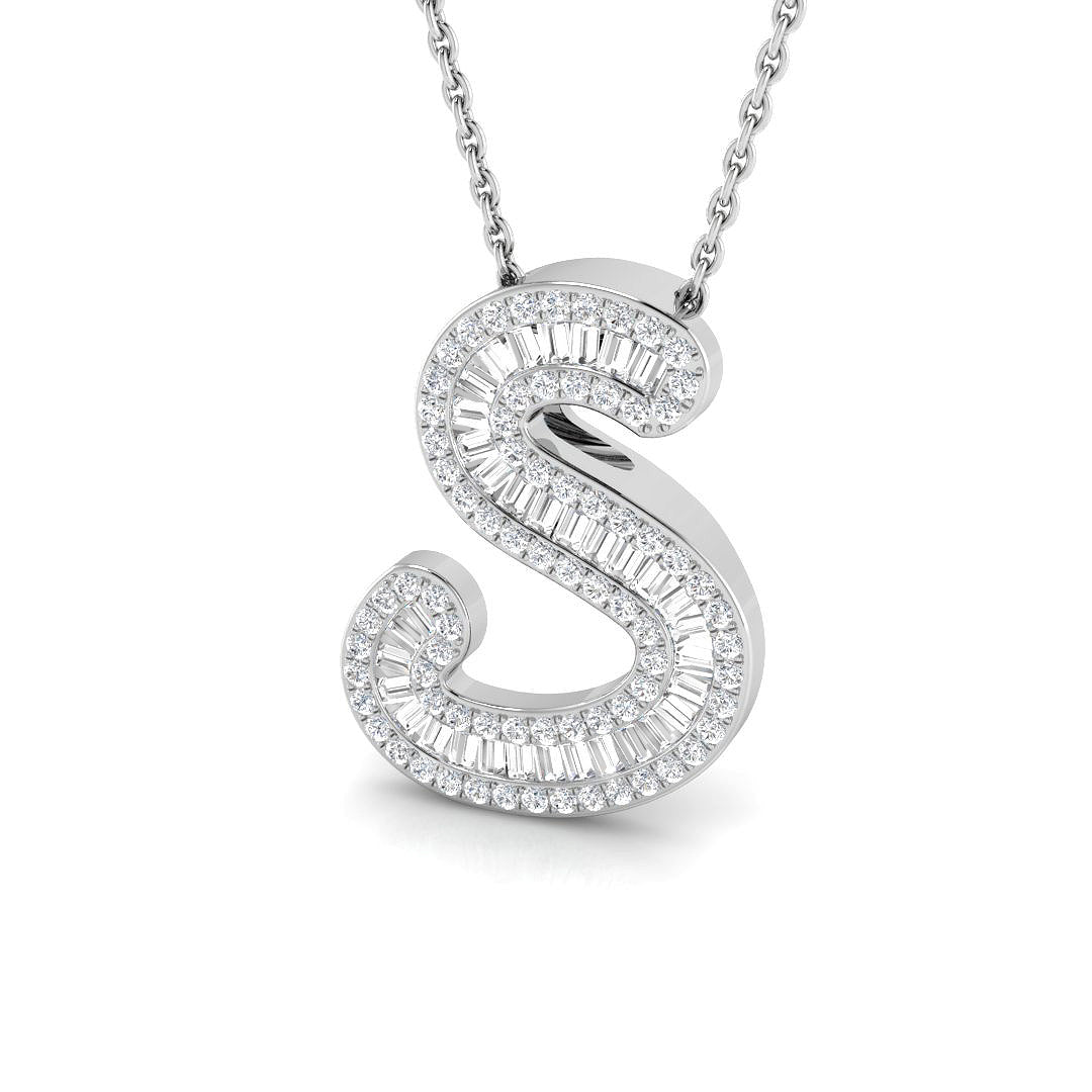9ct White Gold 0.44ct G SI2 Diamond Pendant