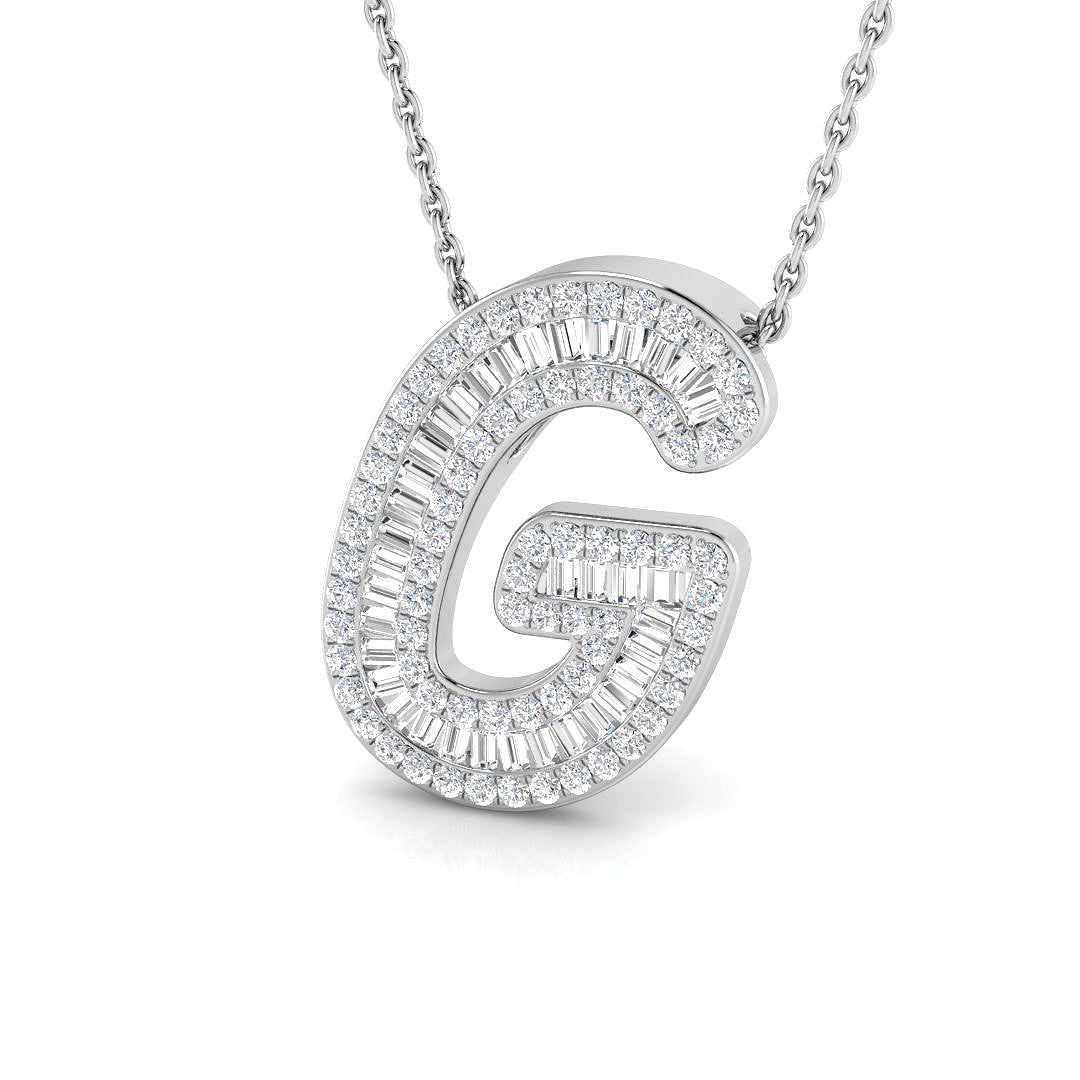 9ct White Gold 0.47ct G SI2 Diamond Pendant