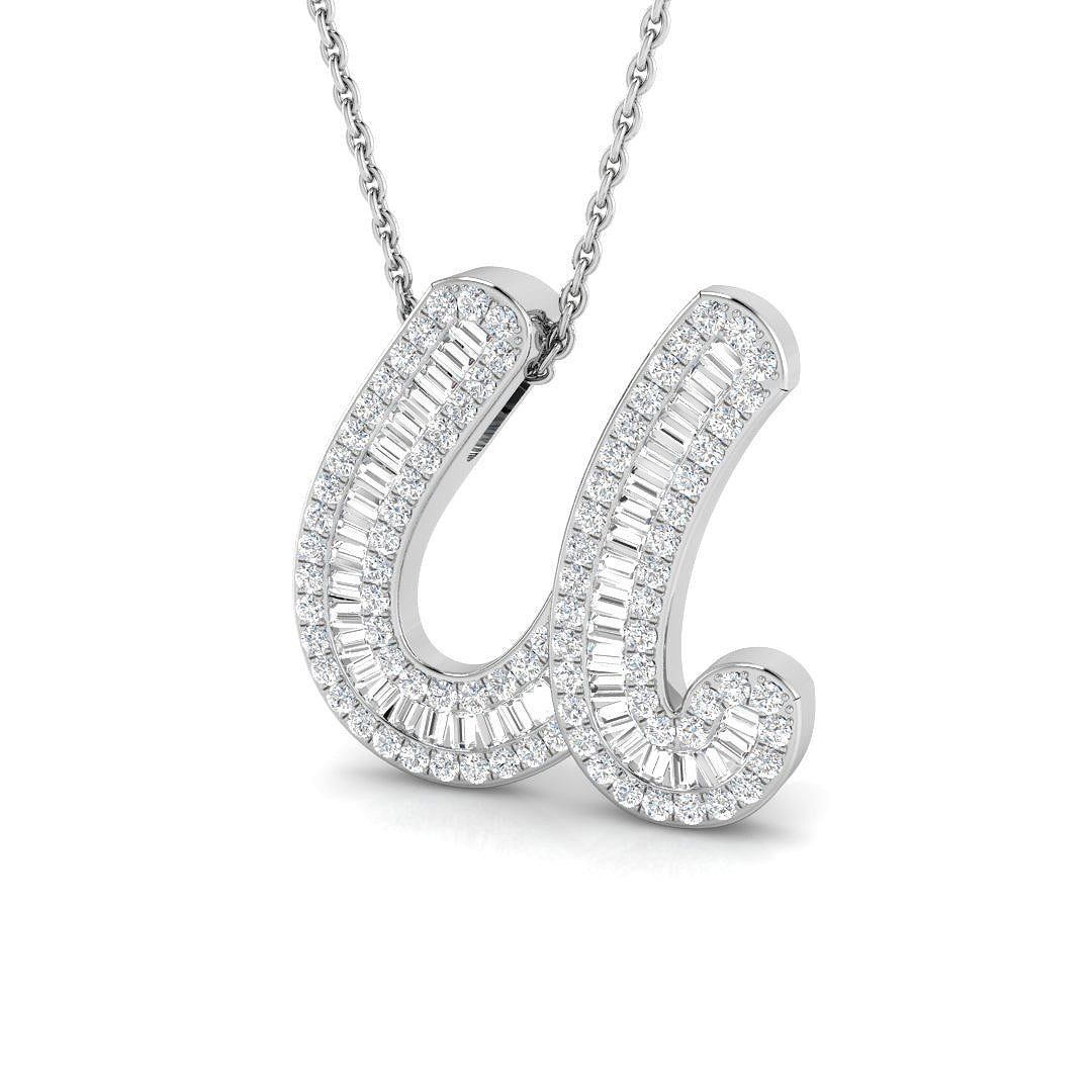 9ct White Gold 0.68ct G SI2 Diamond Pendant
