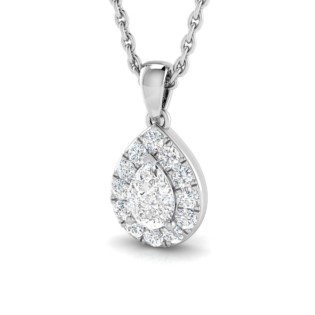 18ct White Gold 0.32ct G SI2 Diamond Pendant
